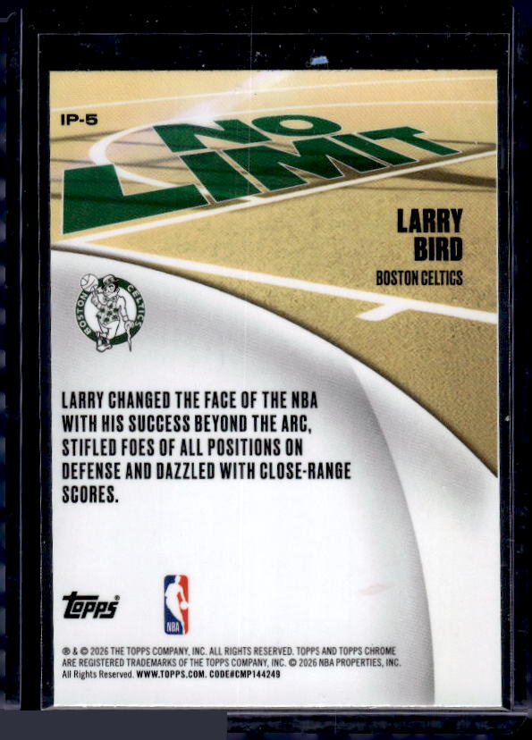 2025-26 Topps Chrome Update #IP-5 Larry Bird No Limit