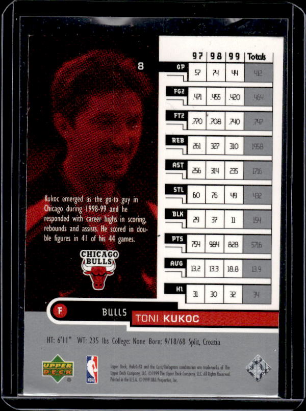 1999-00 Upper Deck HoloGrFX #8 Toni Kukoc