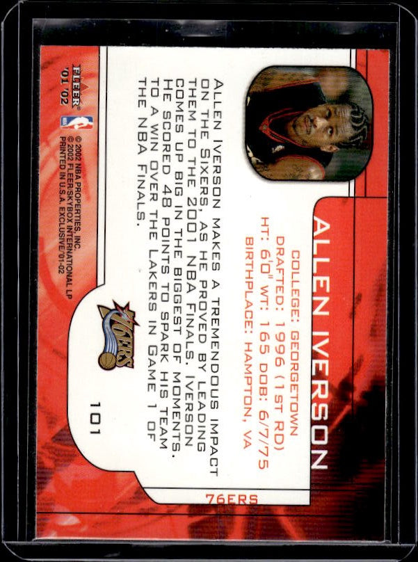 2001-02 Fleer Exclusive #101 Allen Iverson