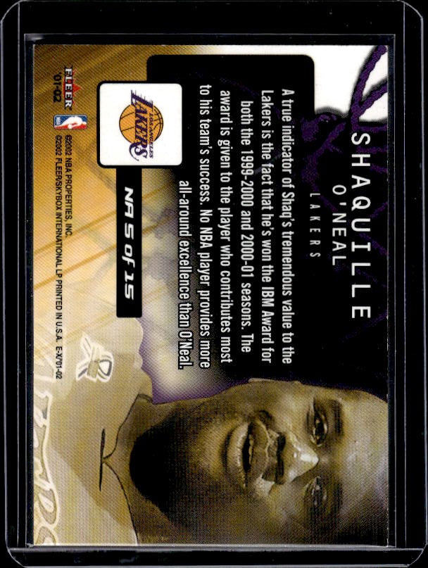 2001-02 E-X #NA 5 Shaquille O'Neal Net-Assets