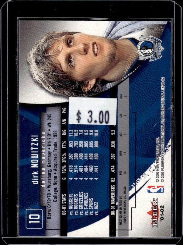 2001-02 E-X #10 Dirk Nowitzki