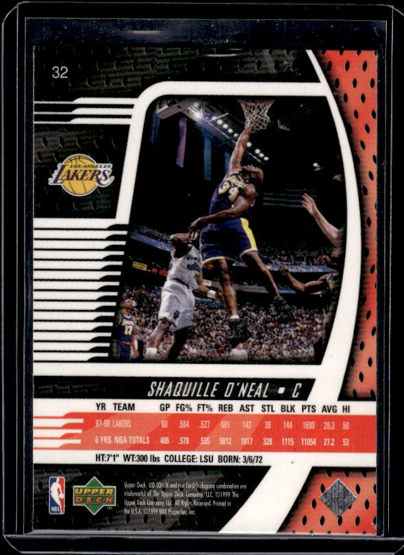 1998-99 Upper Deck Ionix #32 Shaquille O'Neal