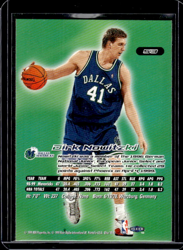 1999-00 Ultra #53 Dirk Nowitzki