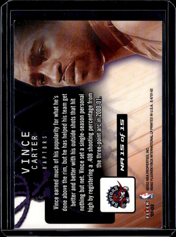 2001-02 E-X #NA 15 Vince Carter Net-Assets