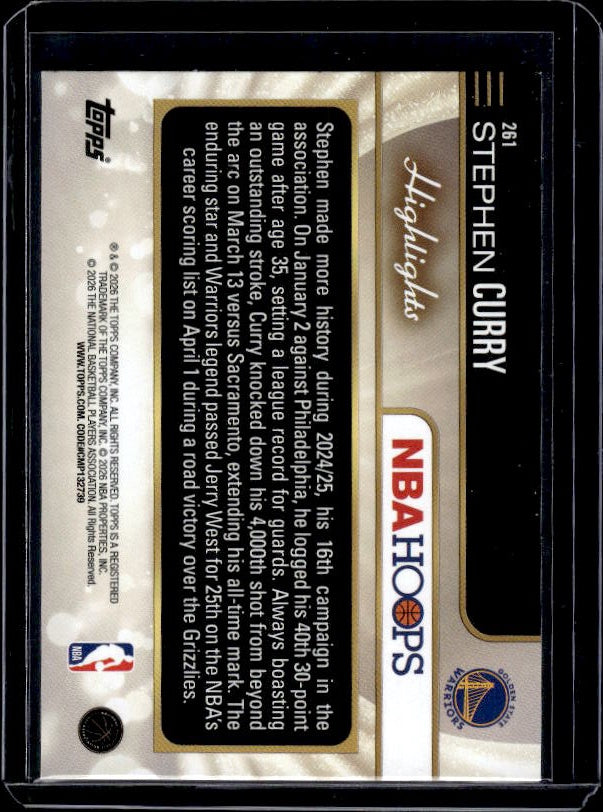2025-26 Hoops #261 Stephen Curry Light Burst