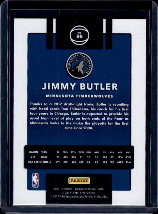 2017-18 Donruss #86 Jimmy Butler