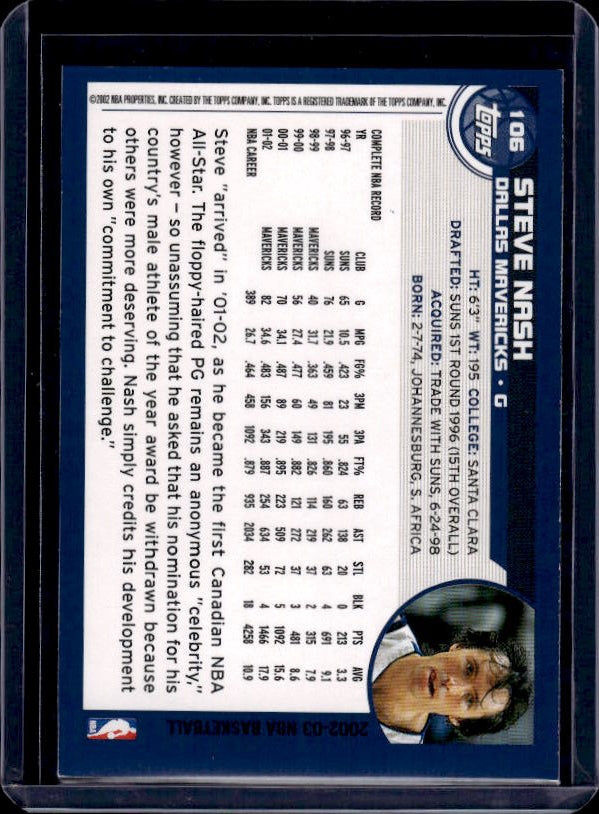 2002-03 Topps #106 Steve Nash
