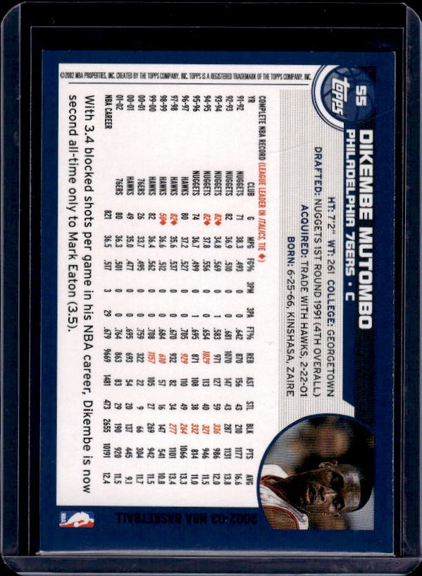 2002-03 Topps #55 Dikembe Mutombo