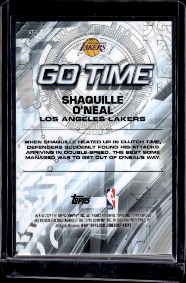 2025-26 Topps Chrome Update #GT-8 Shaquille O’Neal Go Time Blue #/150
