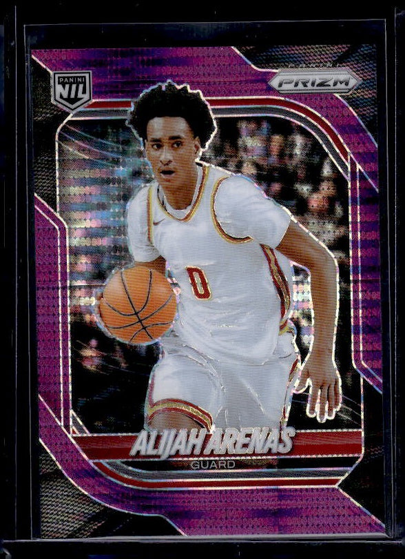 2025-26 Panini Prizm #100 Alijah Arenas Purple Pulsar Prizm #/175