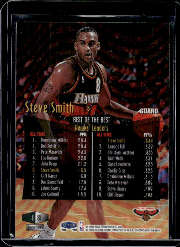 1998-99 Flair Showcase #81 Steve Smith Flair Showcase Row 1 #/6000