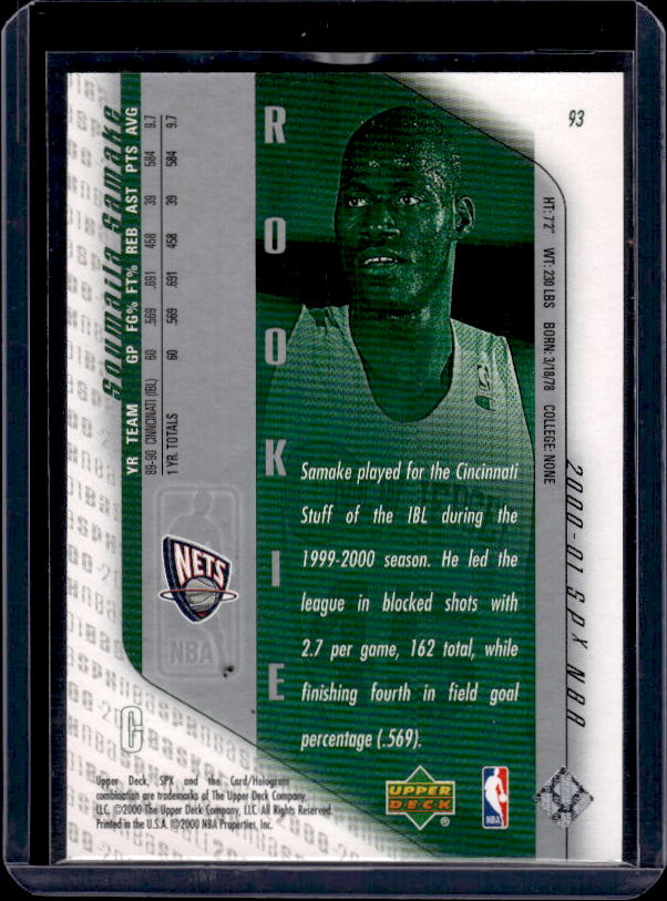 2000-01 SPx #93 Soumaila Samake #/4500