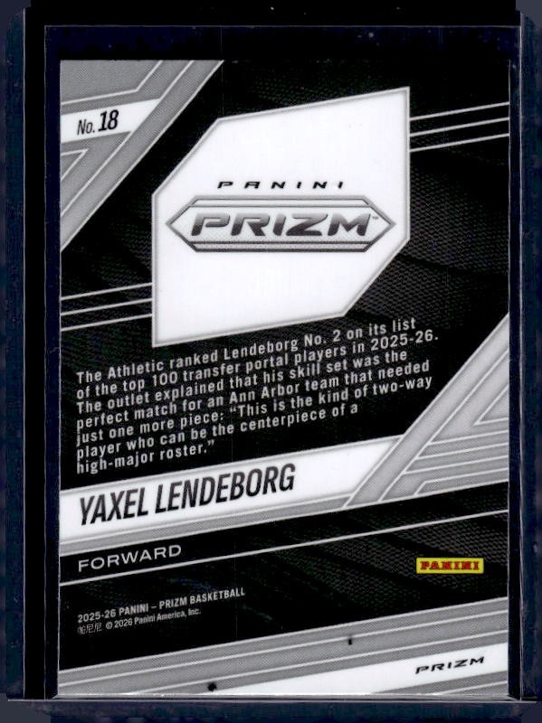 2025-26 Panini Prizm #10 Yaxel Lendeborg Fearless Silver
