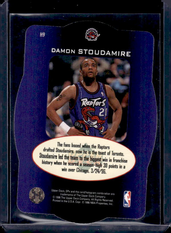 1996 SPx #H9 Damon Stoudamire Holoview Heroes