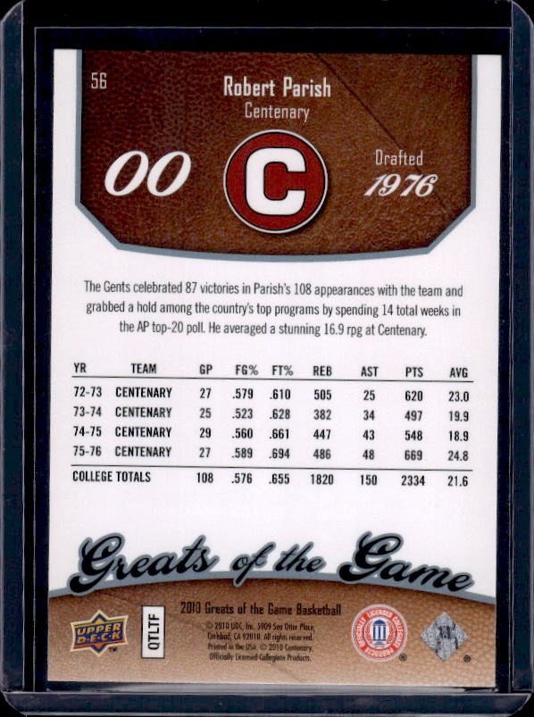 2009-10 Upper Deck Greats of the Game #56 Robert Parish