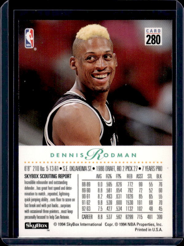 1993-94 SkyBox Premium #280 Dennis Rodman