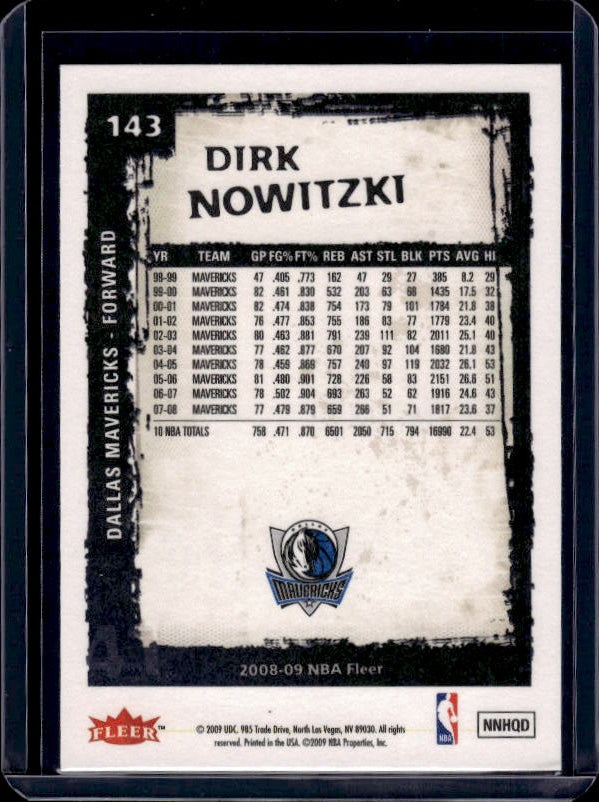 2008-09 Fleer #143 Dirk Nowitzki