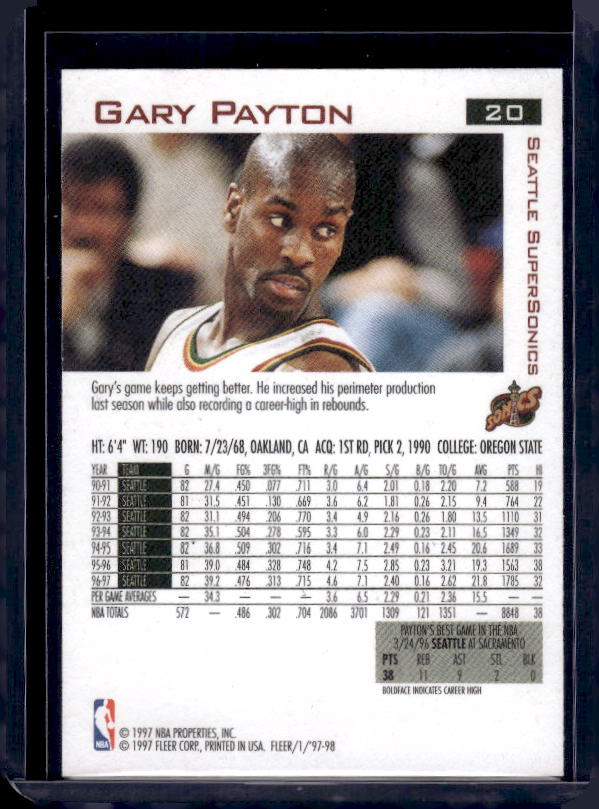 1997-98 Fleer #20 Gary Payton