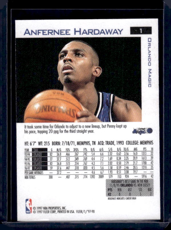 1997-98 Fleer #1 Anfernee Hardaway