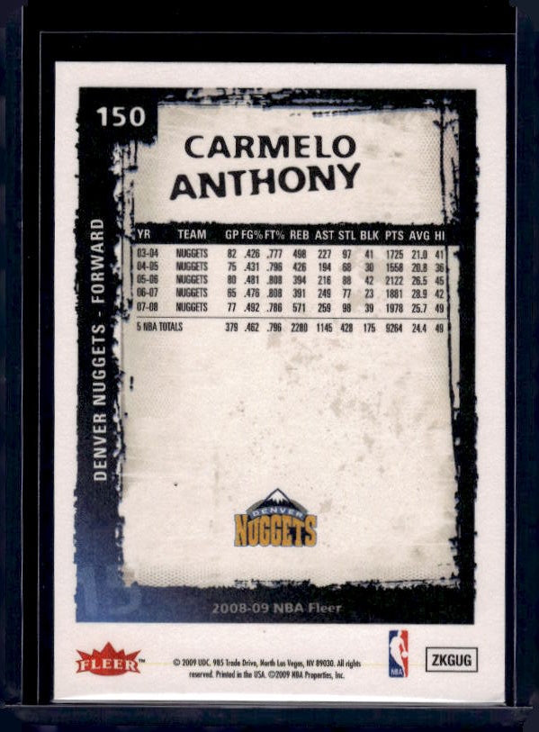 2008-09 Fleer #150 Carmelo Anthony