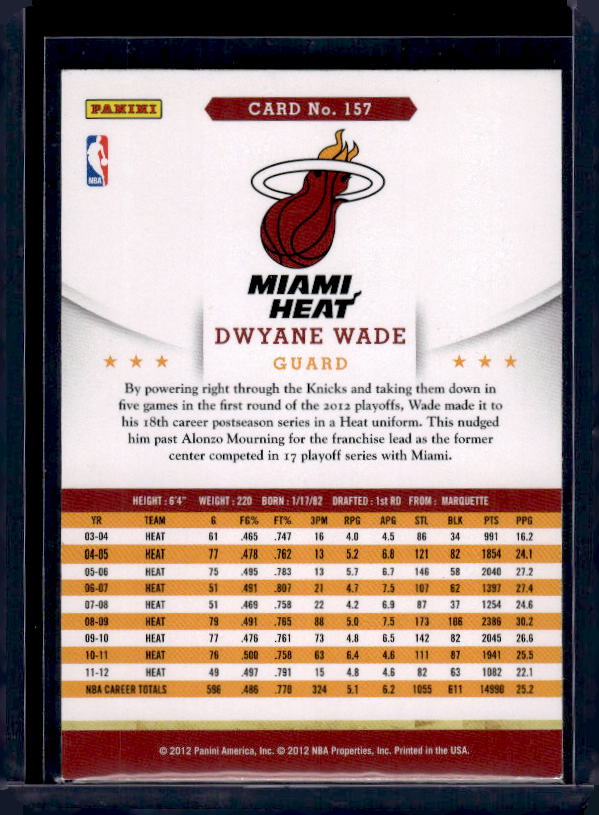 2012-13 Hoops #157 Dwyane Wade