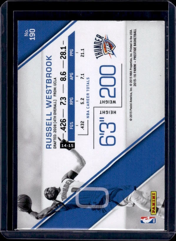 2015-16 Panini Prestige #190 Russell Westbrook