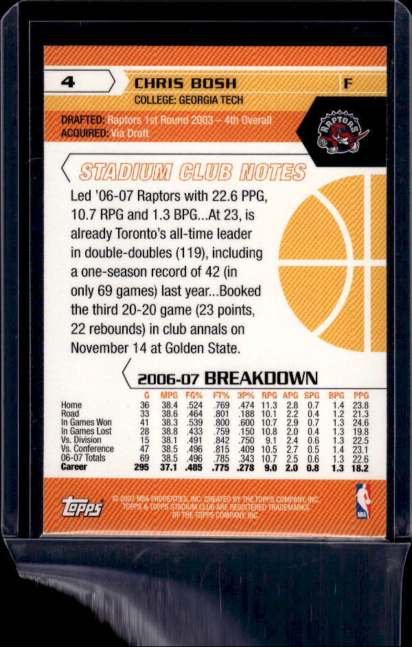 2007-08 Stadium Club #4 Chris Bosh