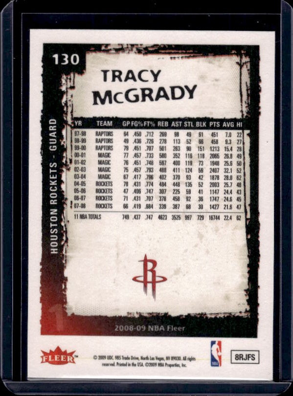 2008-09 Fleer #130 Tracy McGrady
