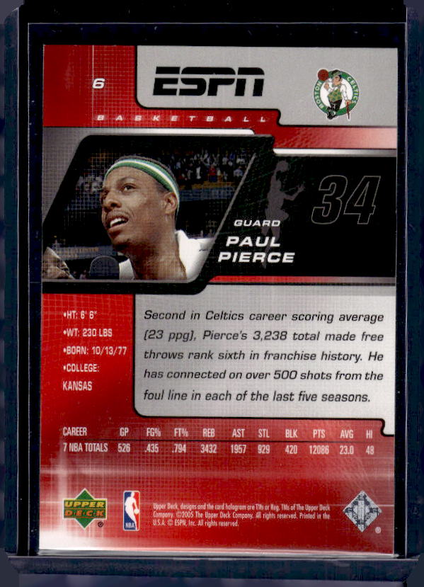 2005-06 Upper Deck ESPN #6 Paul Pierce