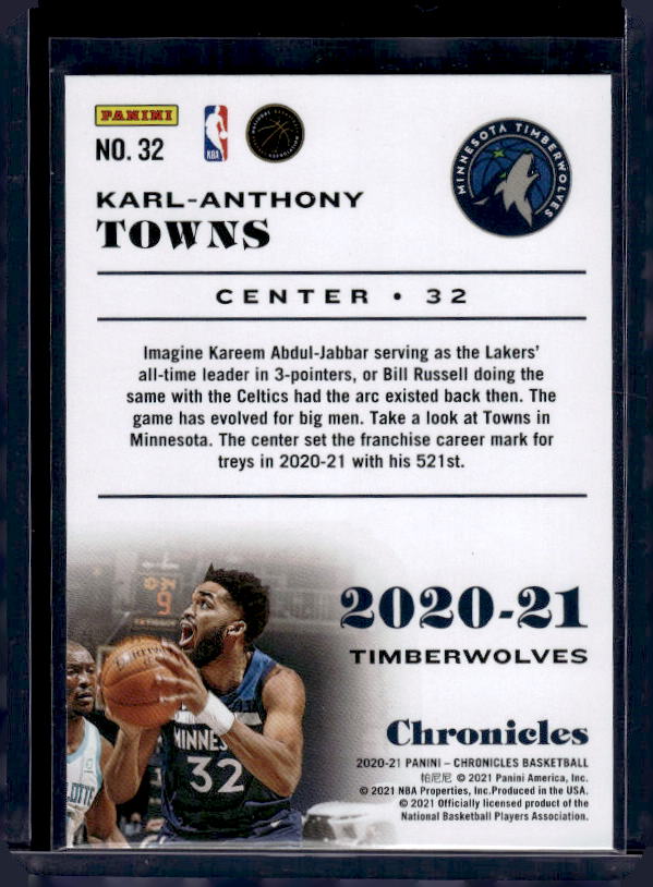 2020-21 Panini Chronicles #32 Karl-Anthony Towns Pink