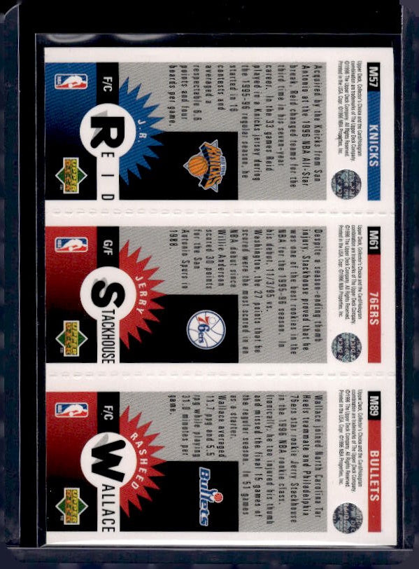 1996-97 Collector's Choice #M89 Wallace / Stackhouse / Reid Mini-Cards Panels