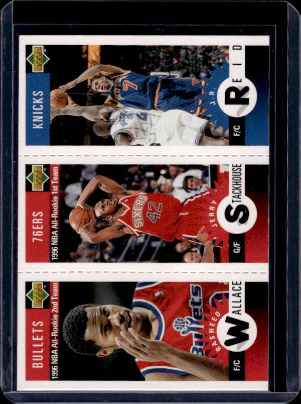 1996-97 Collector's Choice Italian #M89 Rasheed Wallace / Stackhouse / Reid