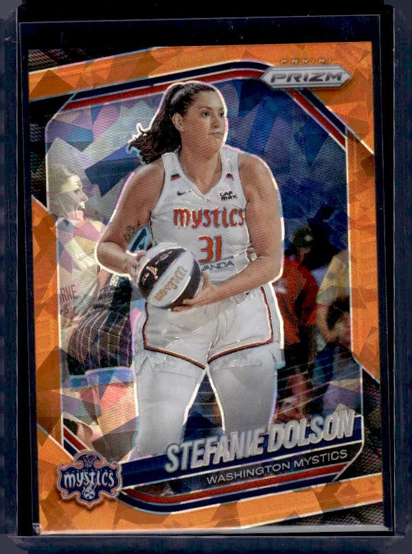 2025 Panini Prizm WNBA #112 Stefanie Dolson Orange Ice Prizms