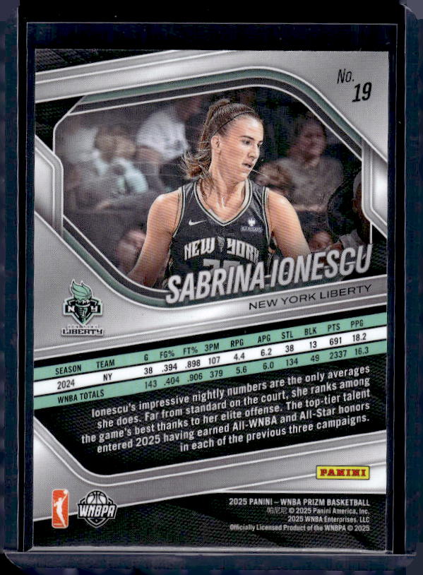 2025 Panini Prizm WNBA #19 Sabrina Ionescu