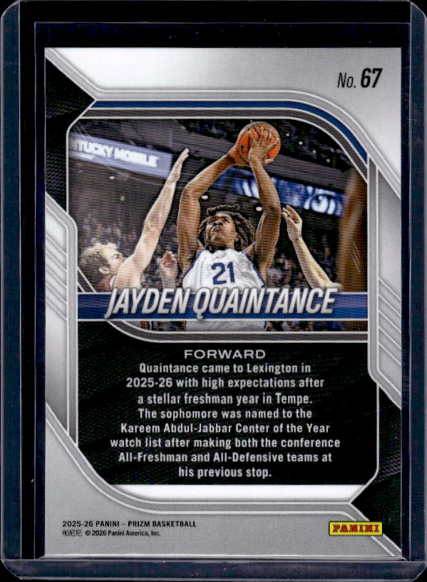 2025-26 Panini Prizm #67 Jayden Quaintance