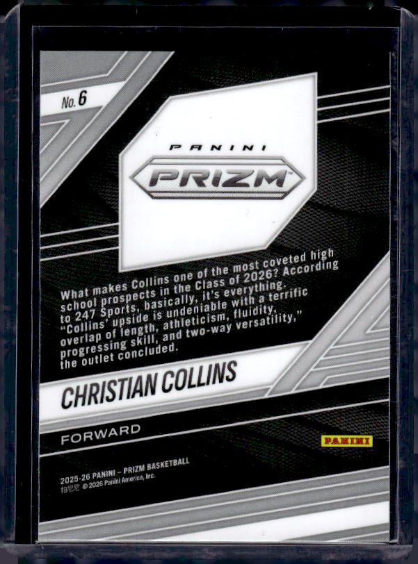 2025-26 Panini Prizm #6 Christian Collins Fearless