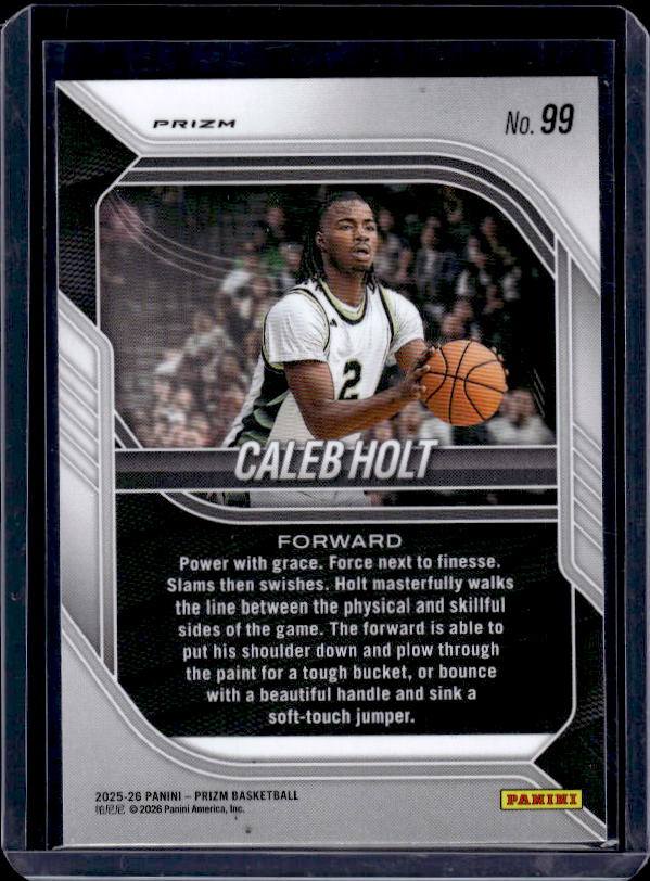 2025-26 Panini Prizm #99 Caleb Holt Purple Wave Prizm