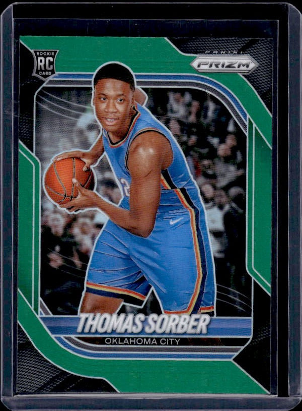 2025-26 Panini Prizm #13 Thomas Sorber Green Prizm