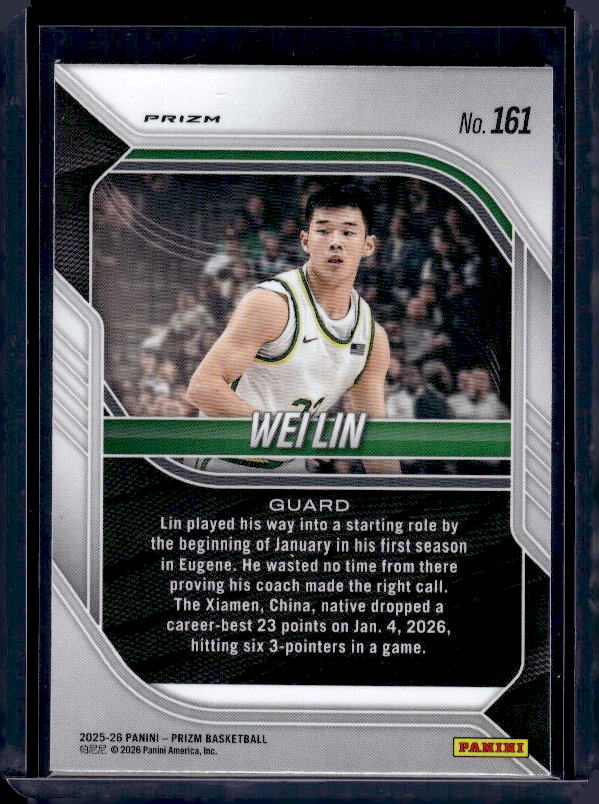 2025-26 Panini Prizm #161 Wei Lin Silver Prizm