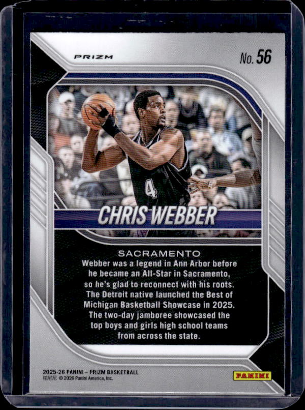 2025-26 Panini Prizm #56 Chris Webber Orange Ice Prizm