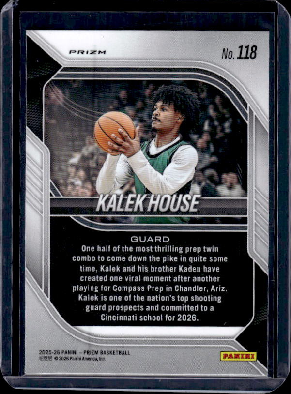 2025-26 Panini Prizm #118 Kalek House Orange Ice Prizm