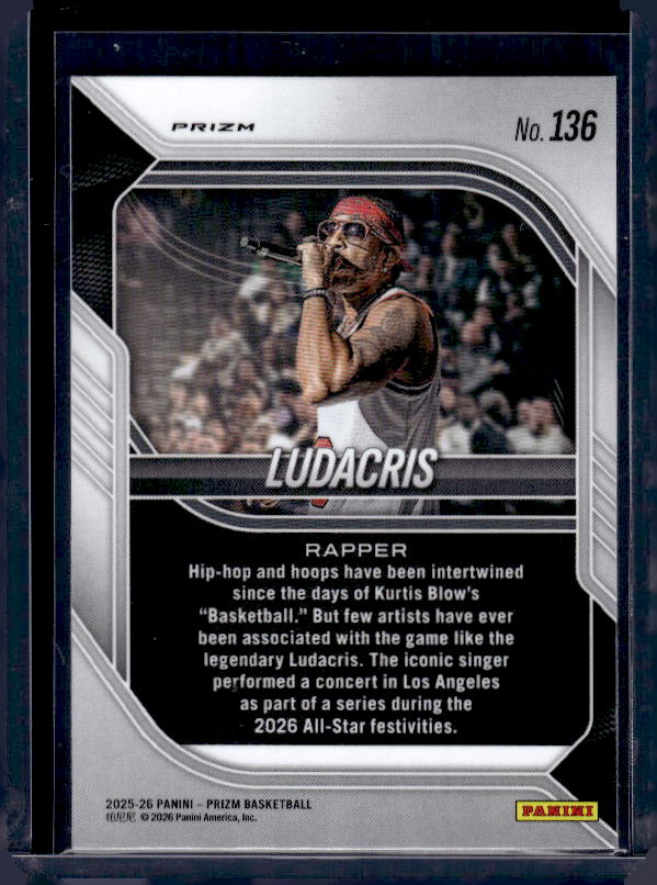 2025-26 Panini Prizm #136 Ludacris Orange Ice Prizm