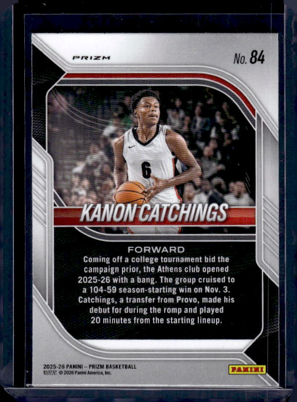 2025-26 Panini Prizm #84 Kanon Catchings Orange Ice Prizm