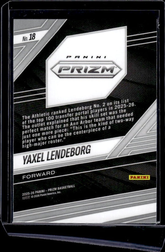2025-26 Panini Prizm #18 Yaxel Lendeborg Fearless