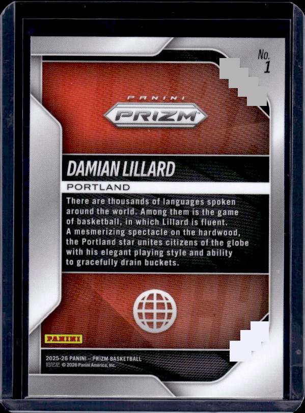 2025-26 Panini Prizm #1 Damian Lillard Global Reach