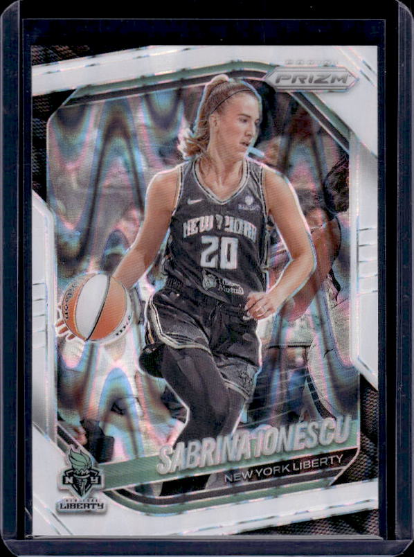 2025 Panini Prizm WNBA #19 Sabrina Ionescu White Seismic Prizms