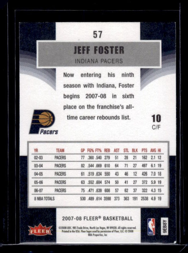 2007-08 Fleer #57 Jeff Foster