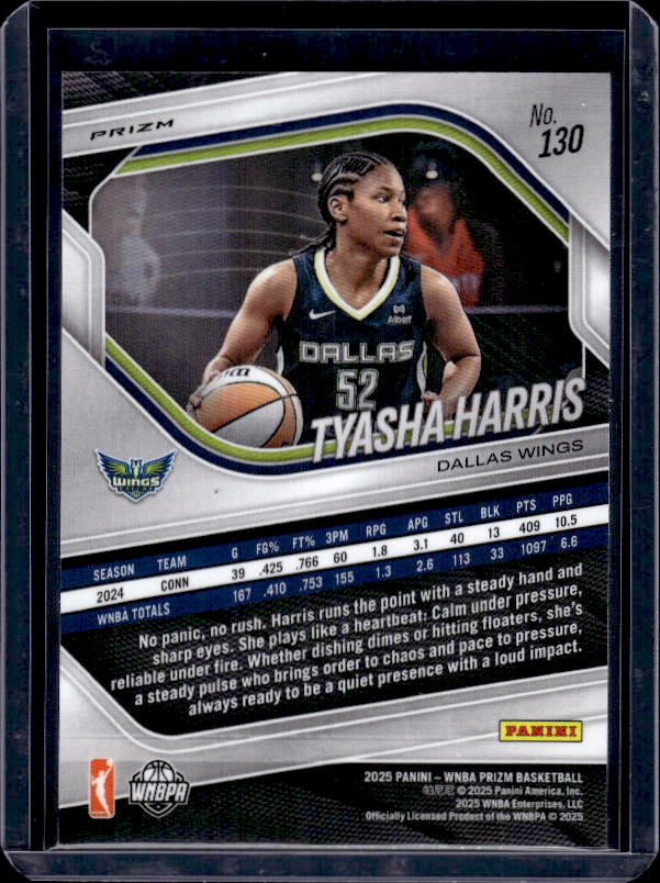 2025 Panini Prizm WNBA #130 Tyasha Harris White Seismic Prizms