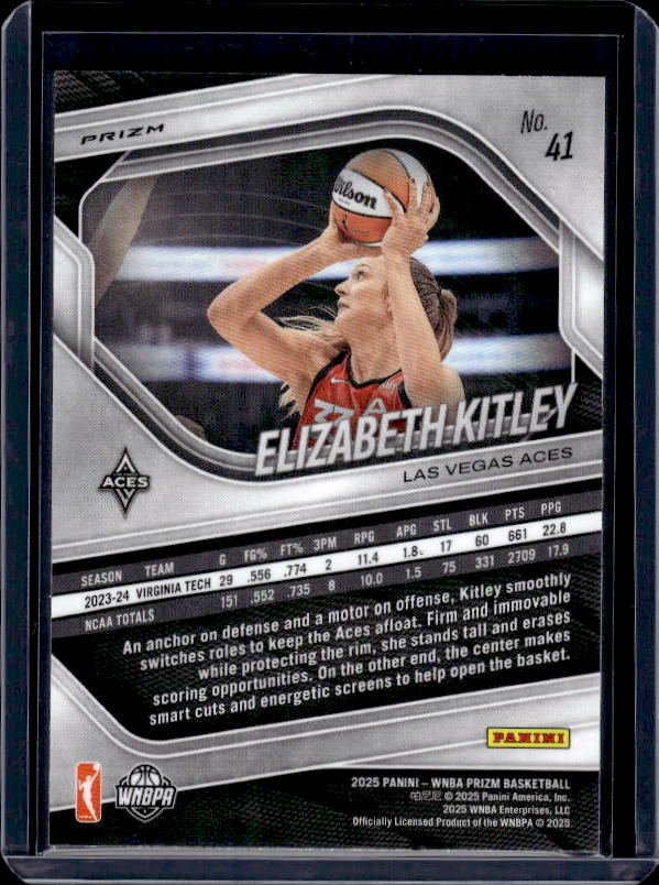 2025 Panini Prizm WNBA #41 Elizabeth Kitley Green Prizms