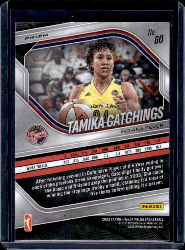 2025 Panini Prizm WNBA #60 Tamika Catchings White Seismic Prizms